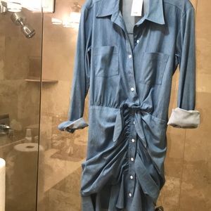 Veronica Beard jean ruched Mini dress